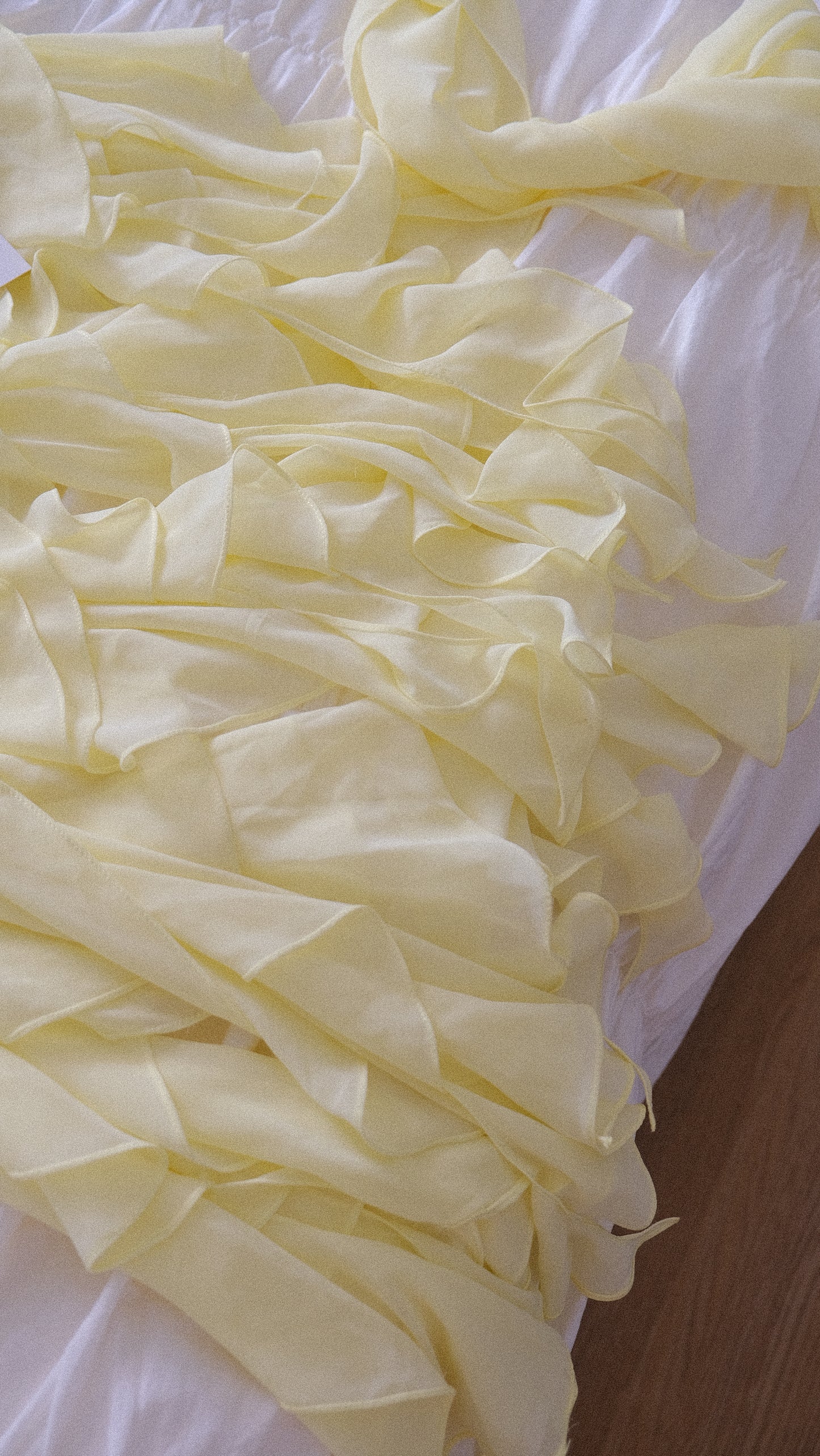 Vintage soft yellow ruffled 3 piece set (XS/S-S)