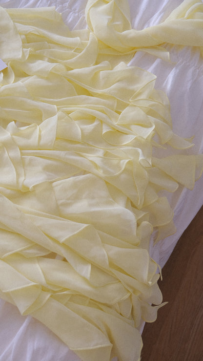 Vintage soft yellow ruffled 3 piece set (XS/S-S)