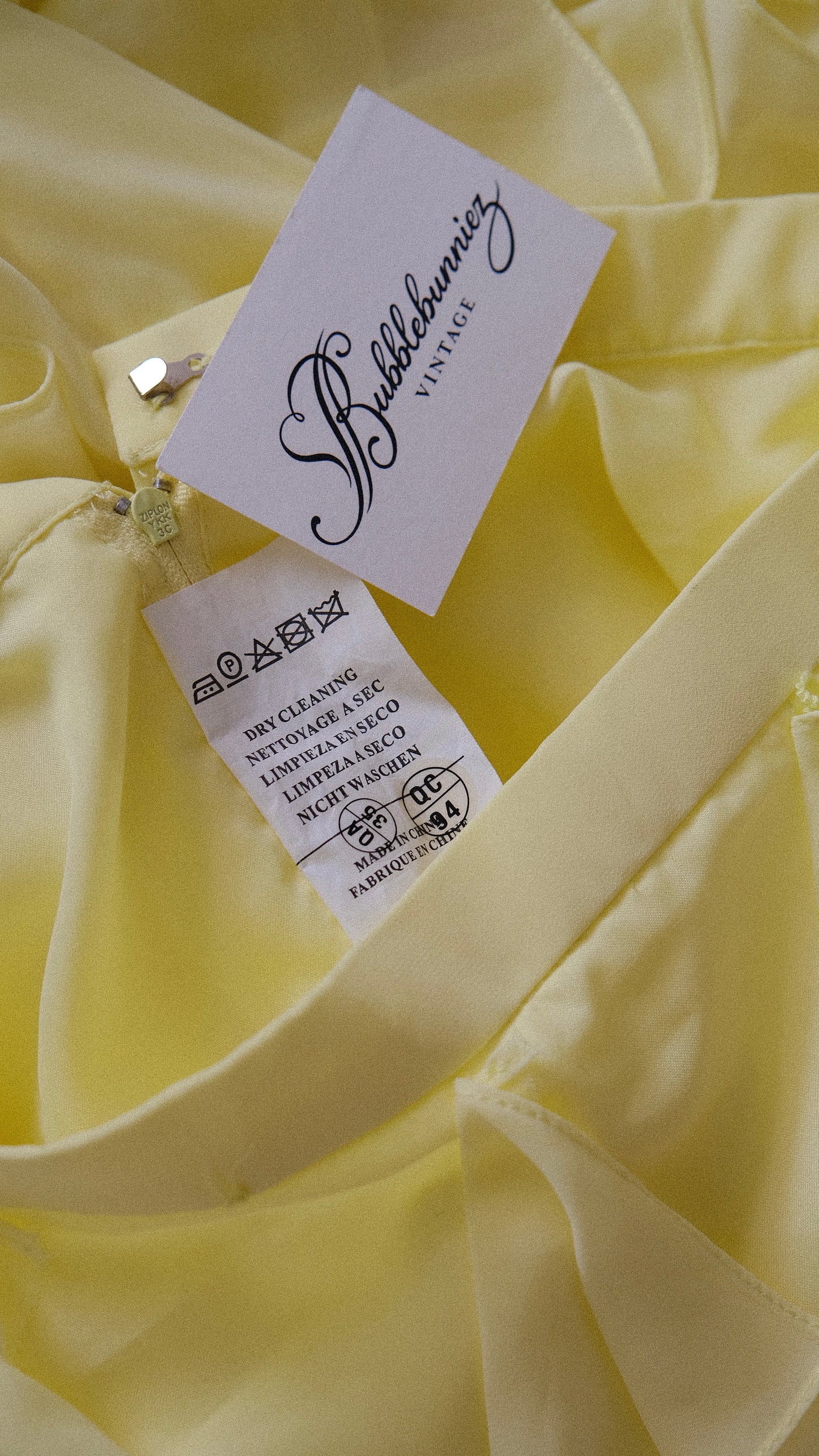 Vintage soft yellow ruffled 3 piece set (XS/S-S)