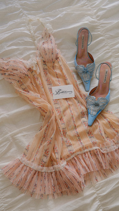 Vintage Chantal Thomass soft pink & floral babydoll (S-S/M)