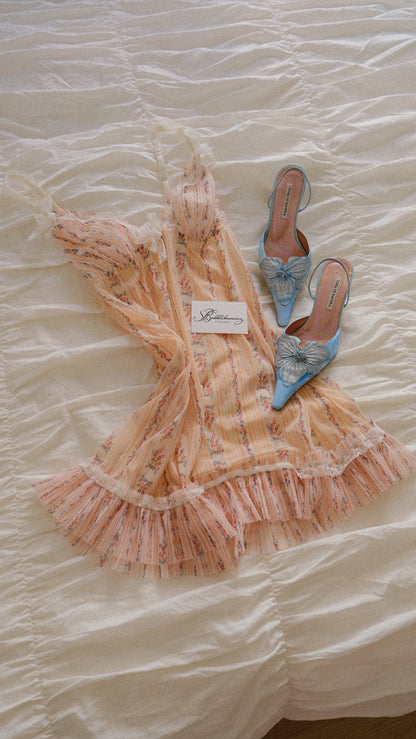 Vintage Chantal Thomass soft pink & floral babydoll (S-S/M)