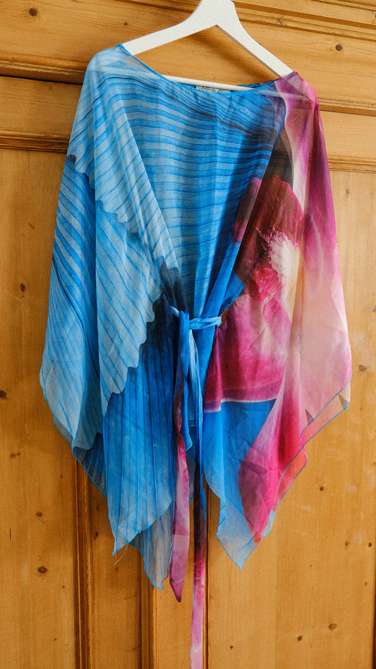 Deadstock tropical flowy top (S-L)