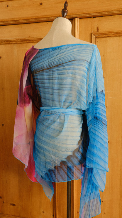 Deadstock tropical flowy top (S-L)