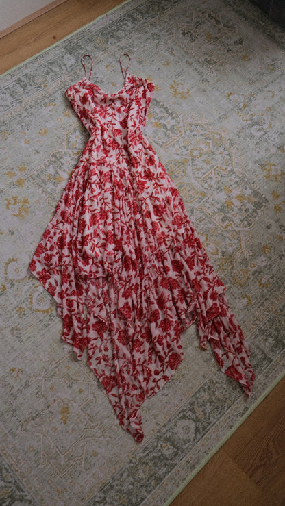 Kissed by red florals dress (M)