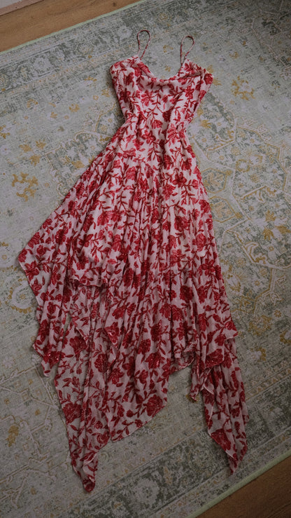 Kissed by red florals dress (M)