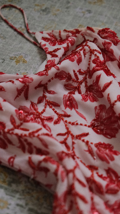 Kissed by red florals dress (M)