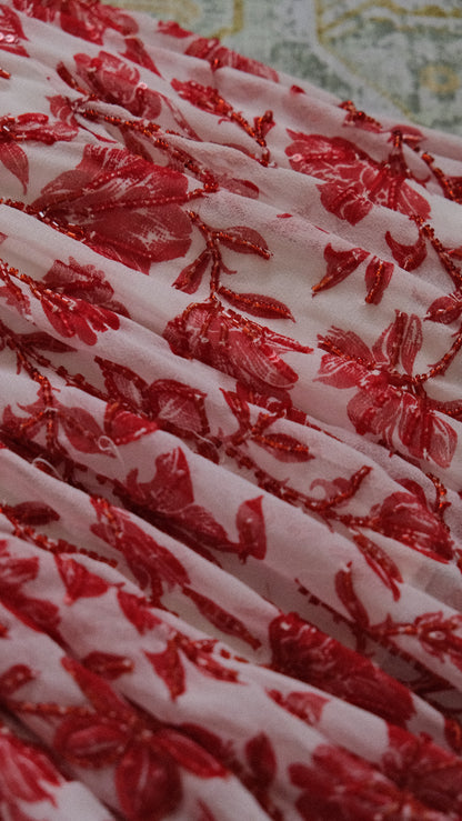 Kissed by red florals dress (M)