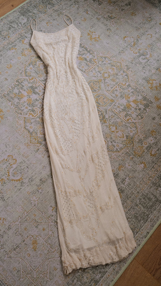 Delicate ivory sparkle dress (S, S/M)