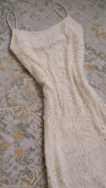 Delicate ivory sparkle dress (S, S/M)