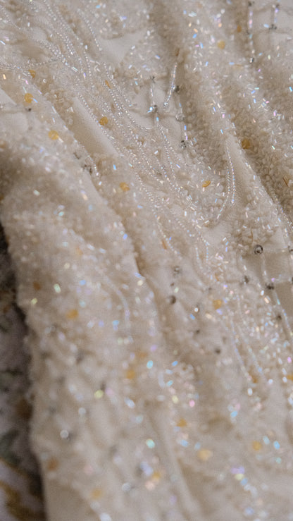Delicate ivory sparkle dress (S, S/M)