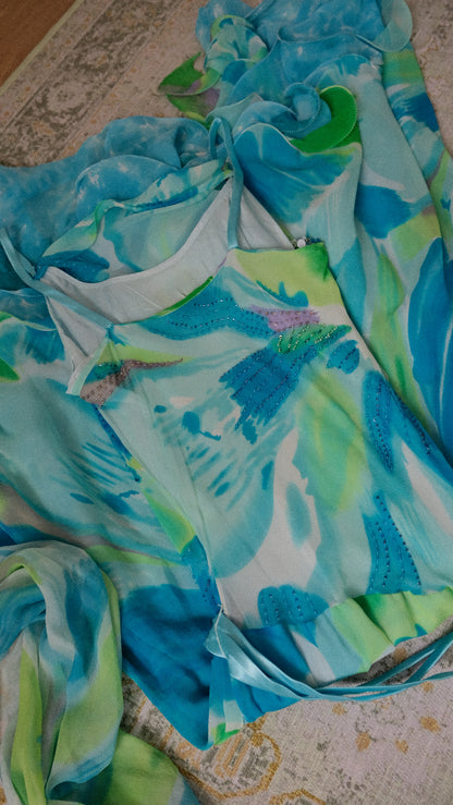 Oceanic Wave evening dress (M)