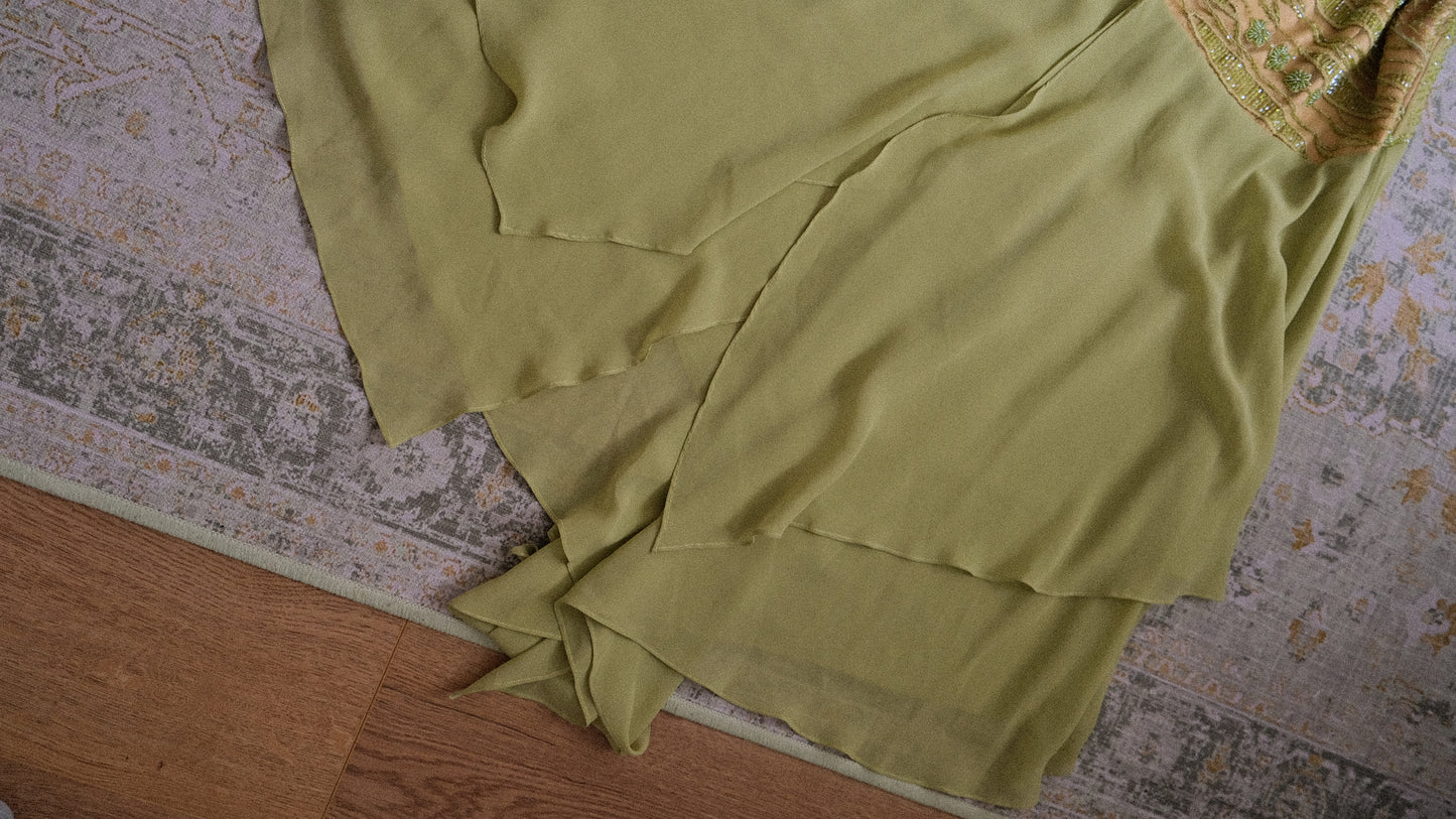 Olive green halterdress (M/L)