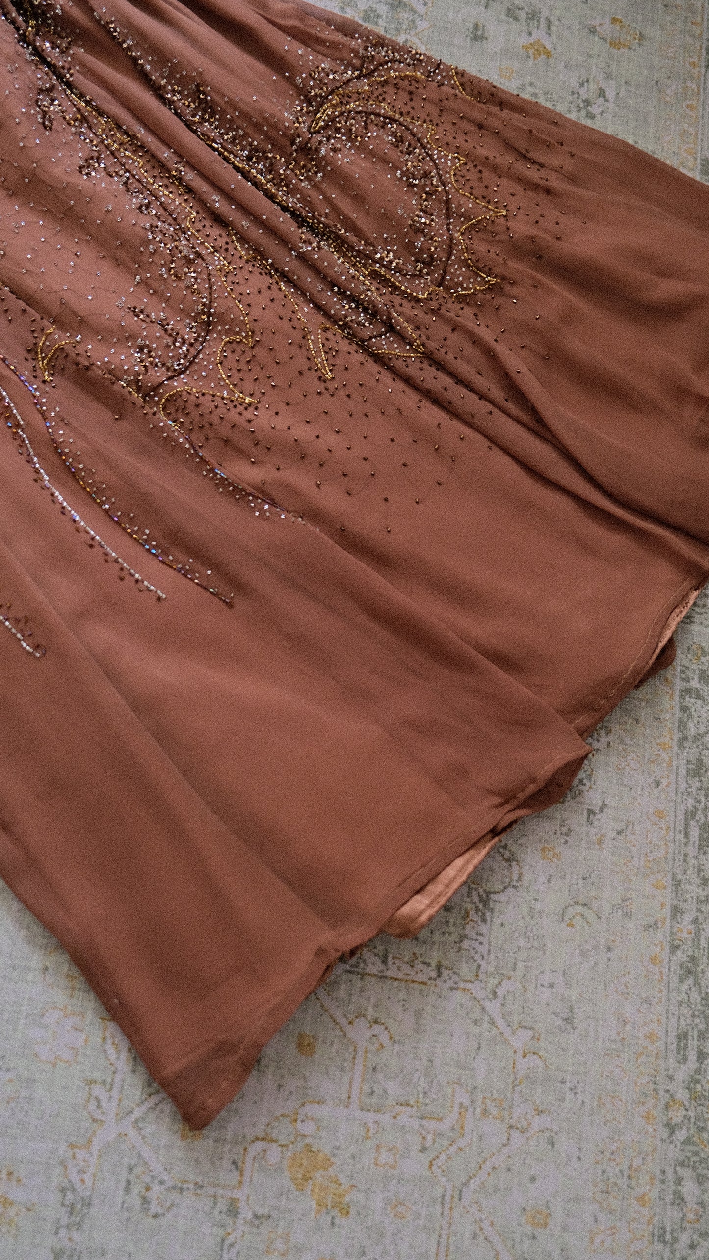 Vintage brown bustier dress (M)