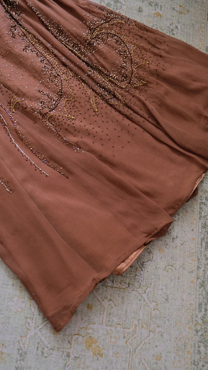 Vintage brown bustier dress (M)