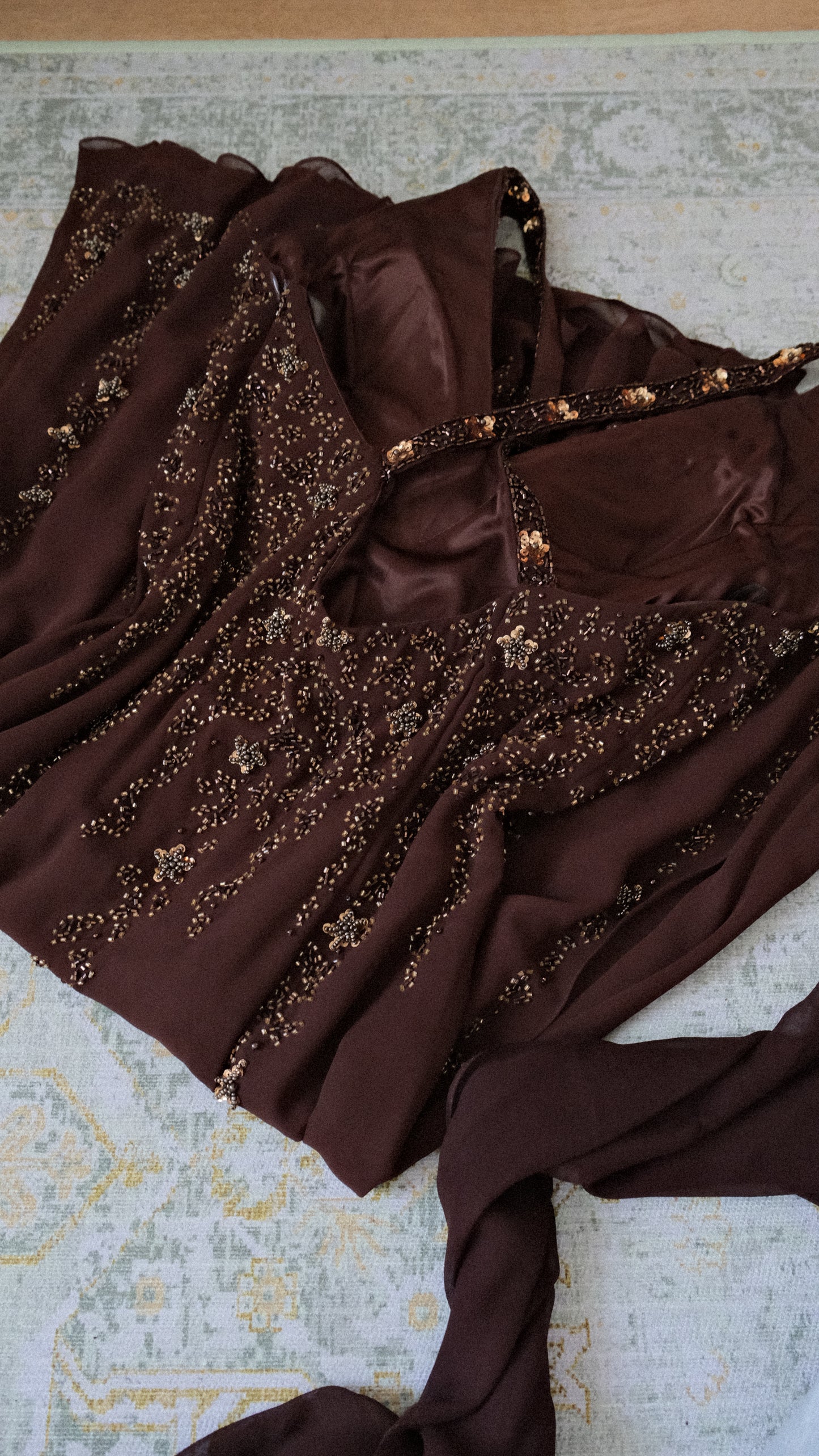 Dark brown cocktail dress (M)