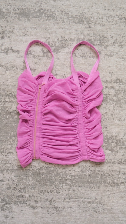 La Perla Magenta ruffle top (XS/S)