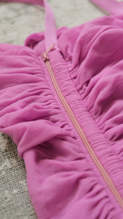 La Perla Magenta ruffle top (XS/S)