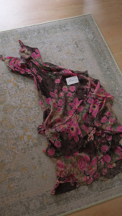 Vintage floral summer dress (M-L)