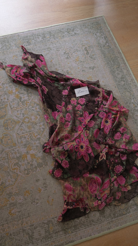 Vintage floral summer dress (M-L)