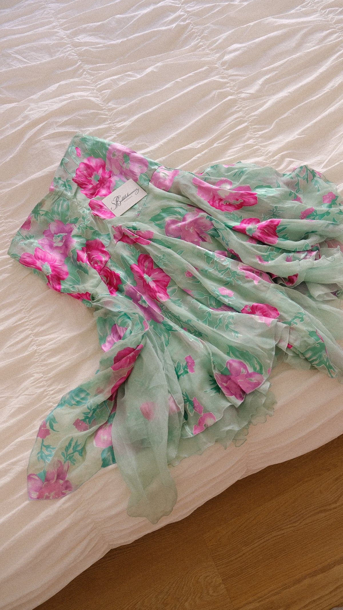 Vintage Italian silk mermaid flutter skirt (XS/S)