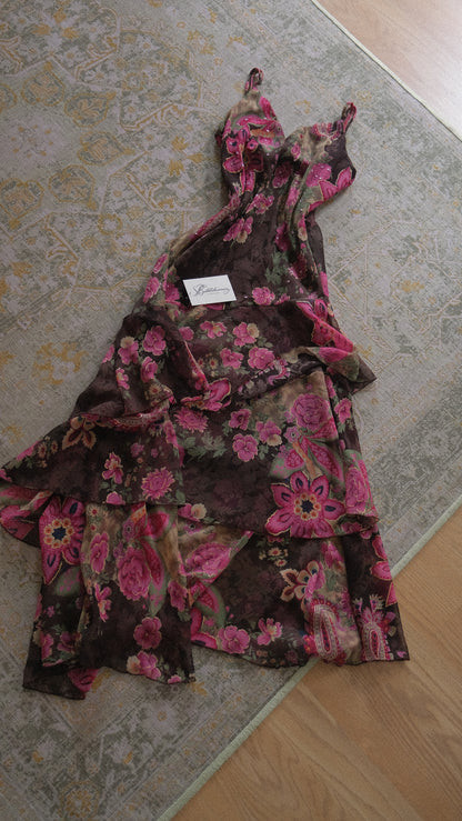 Vintage floral summer dress (M-L)
