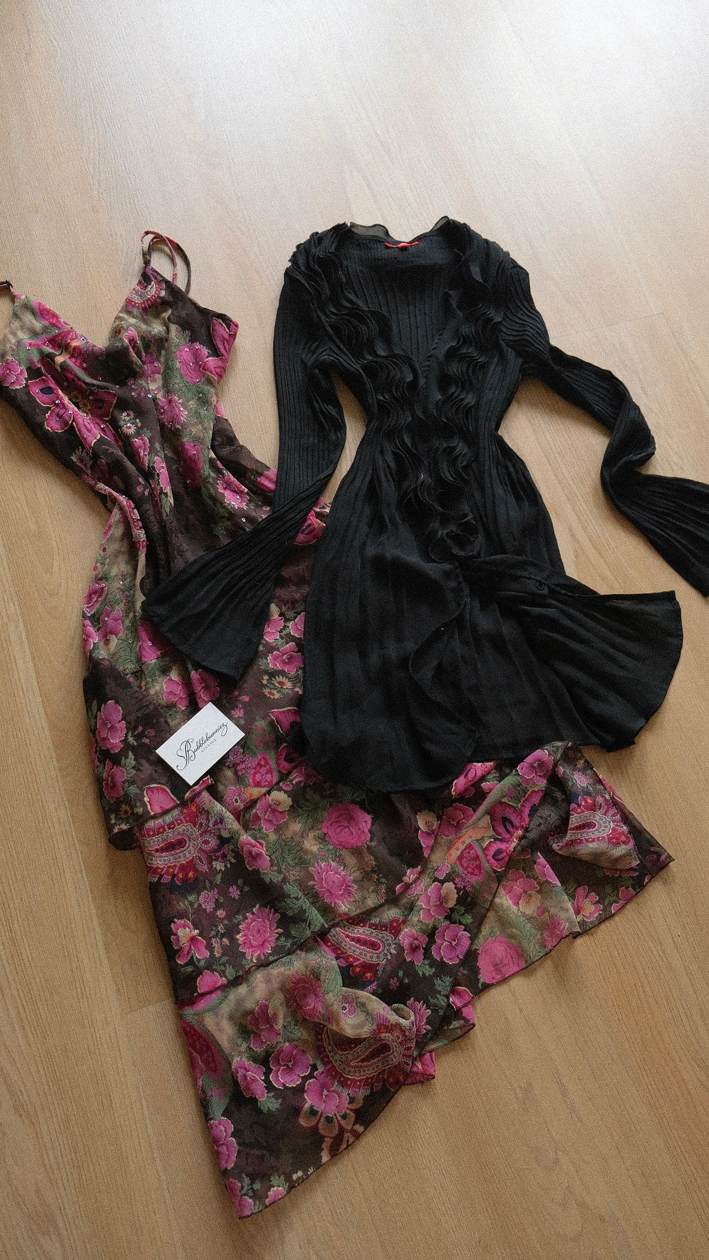 Vintage René Derhy mermaid ruffle dress (S-M)