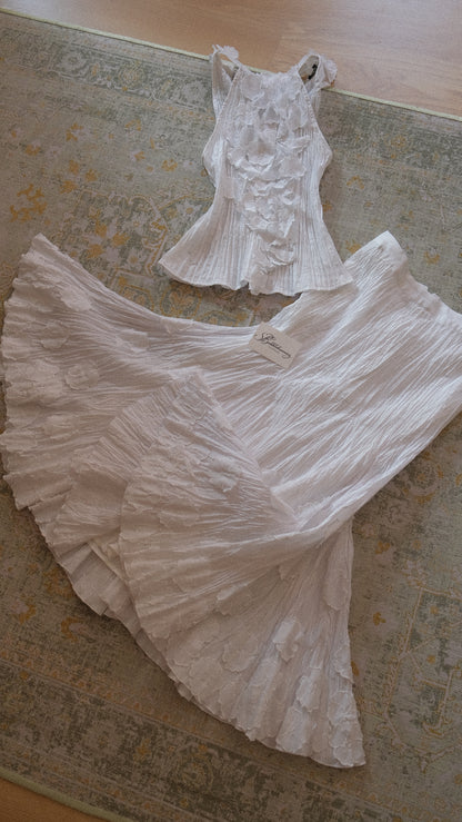 White floral 2 pieces set (S)