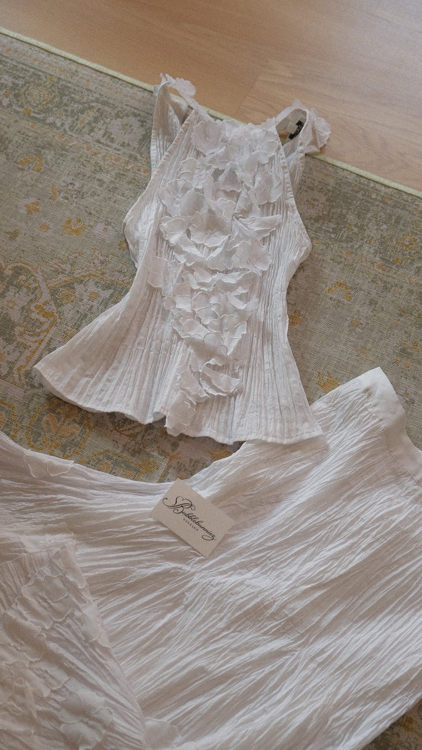White floral 2 pieces set (S)