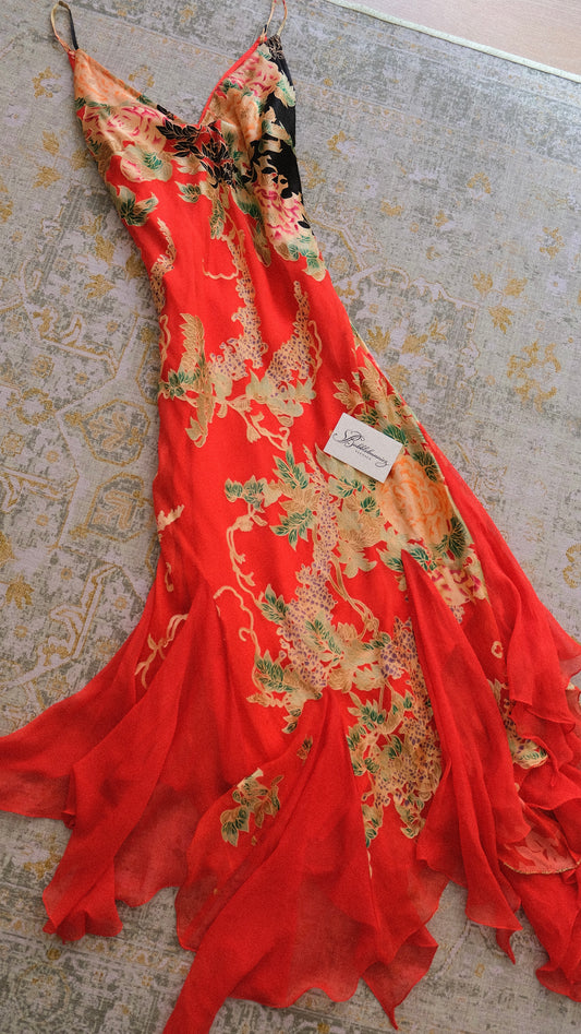 Vintage After Six red flutter dress (L-XL)