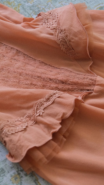 Vintage rustic off the shoulder babydoll