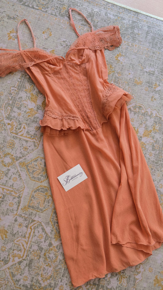 Vintage rustic off the shoulder babydoll