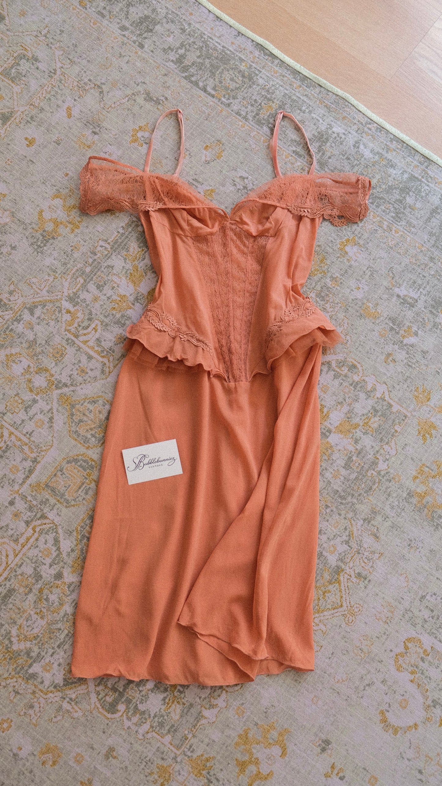 Vintage rustic off the shoulder babydoll