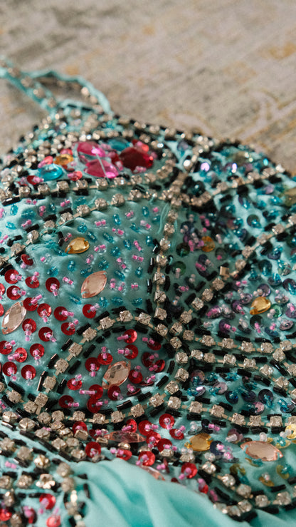 Vintage Daisy butterfly bustier dress (XS/S-L)