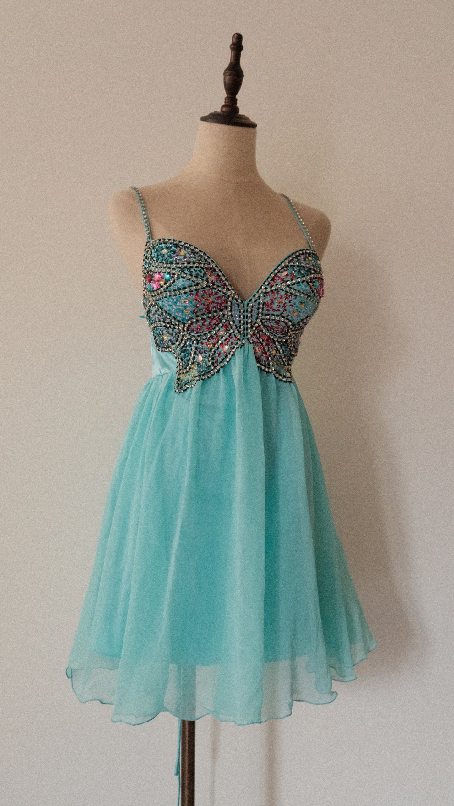 Vintage Daisy butterfly bustier dress (XS/S-L)