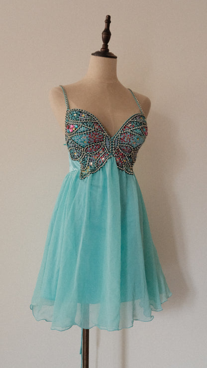 Vintage Daisy butterfly bustier dress (XS/S-L)