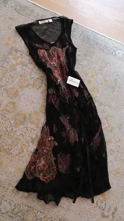 Vintage Rene Derhy dark floral dress (L-XL)