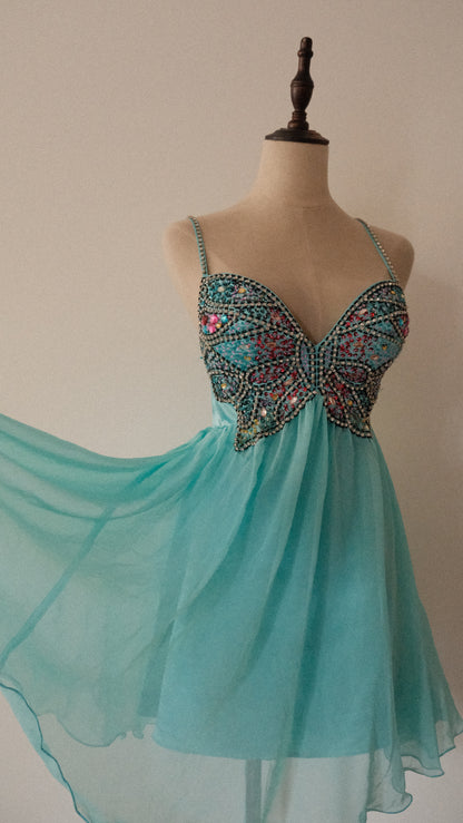 Vintage Daisy butterfly bustier dress (XS/S-L)