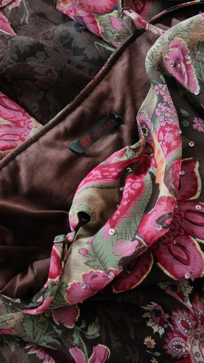 Vintage floral summer dress (M-L)