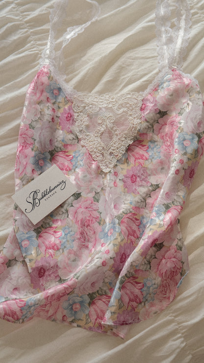 Vintage romantic floral USA cami (M-L)