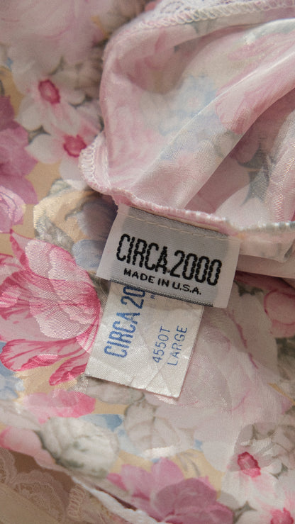 Vintage romantic floral USA cami (M-L)