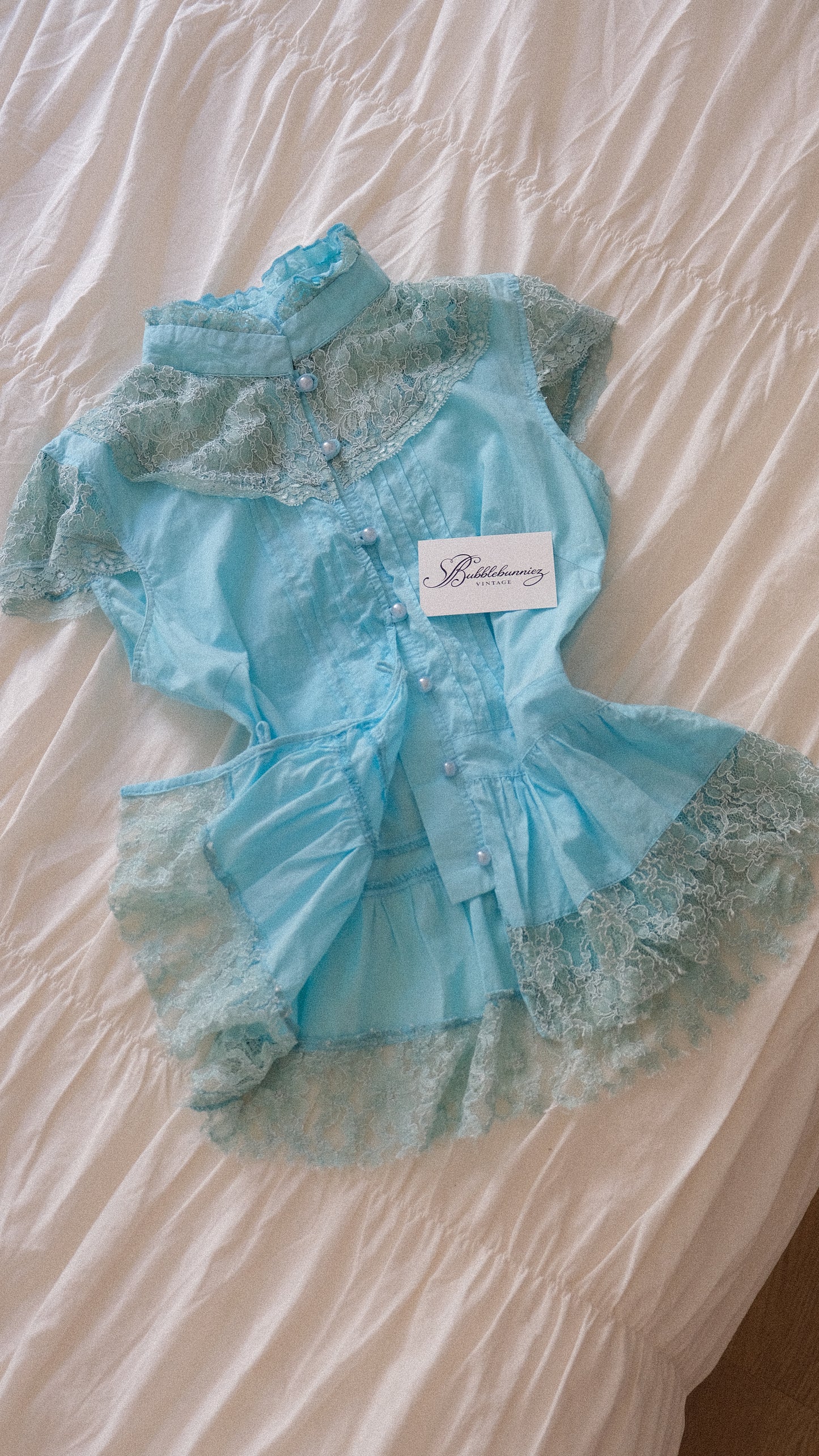 Vibrant blue short sleeve blouse (S-S/M)