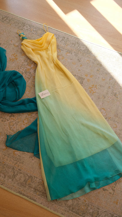 Vintage sorbet ombre dress (M-L)