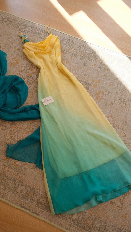 Vintage sorbet ombre dress (M-L)