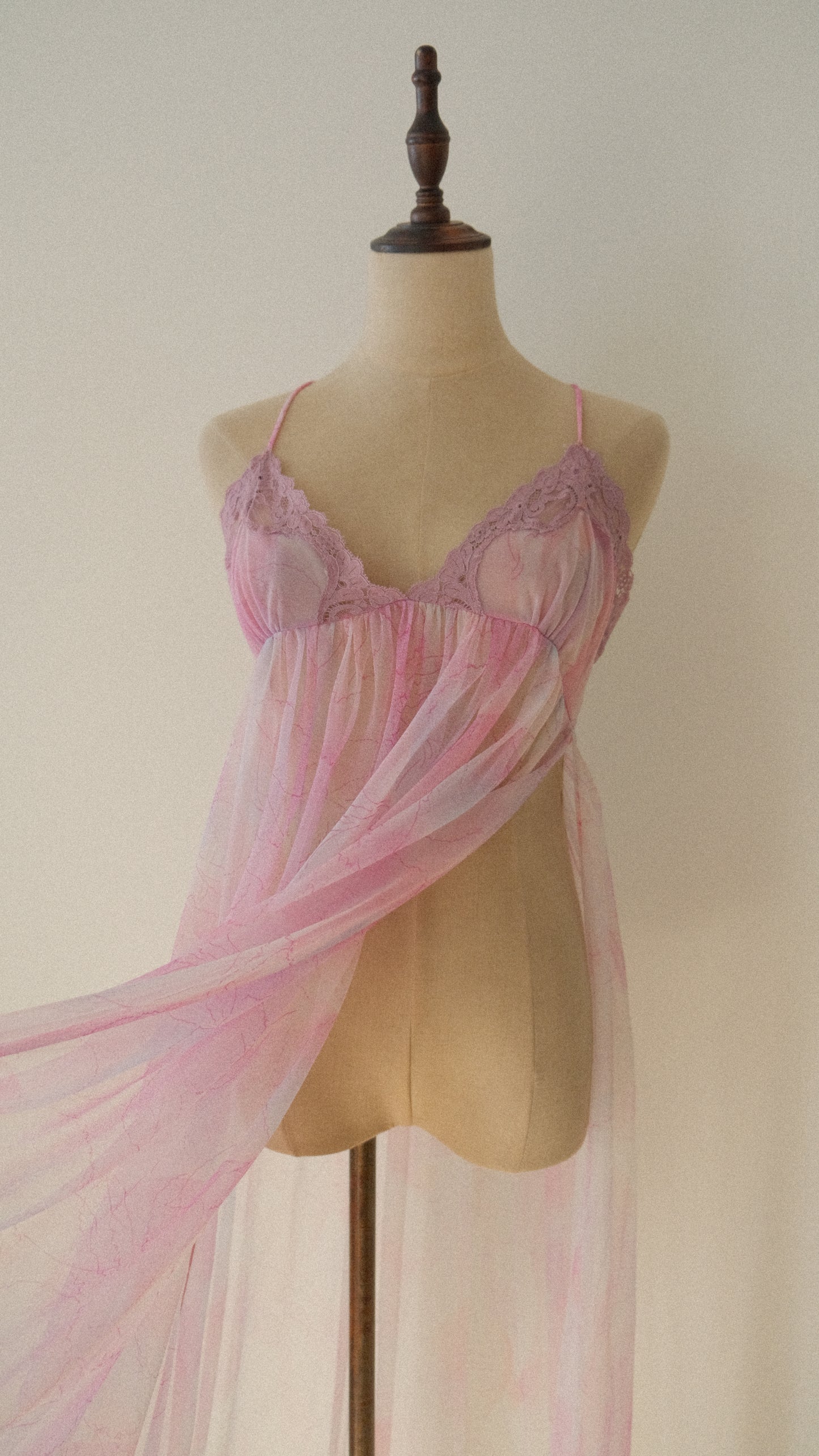 Vintage lilac high split lingerie dress (M)