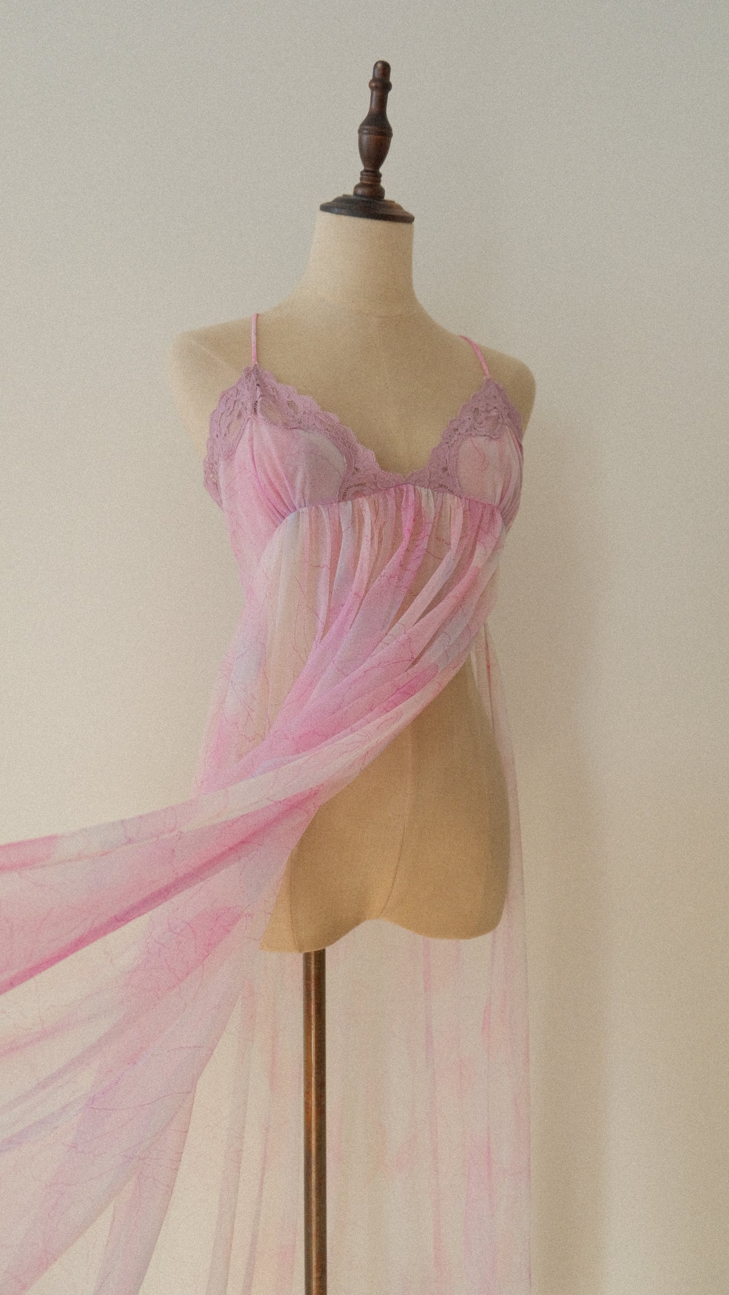 Vintage lilac high split lingerie dress (M)