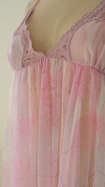 Vintage lilac high split lingerie dress (M)