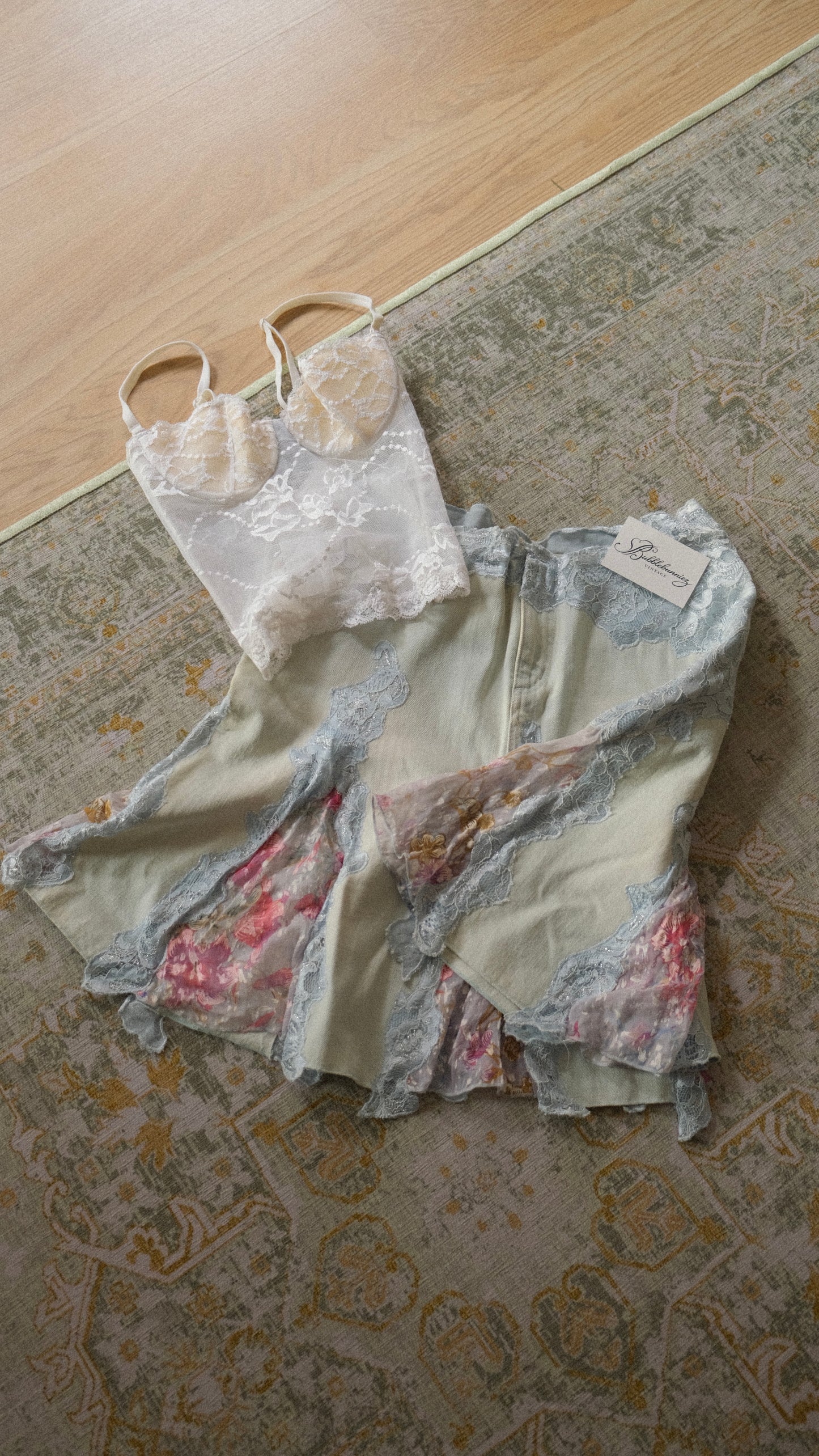 Vintage soft blue denim mermaid skirt (S/M, M)