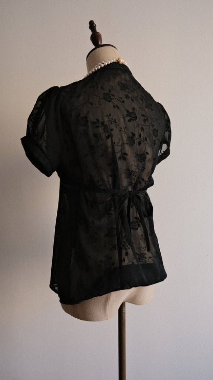 Vintage short sleeve blouse (M)