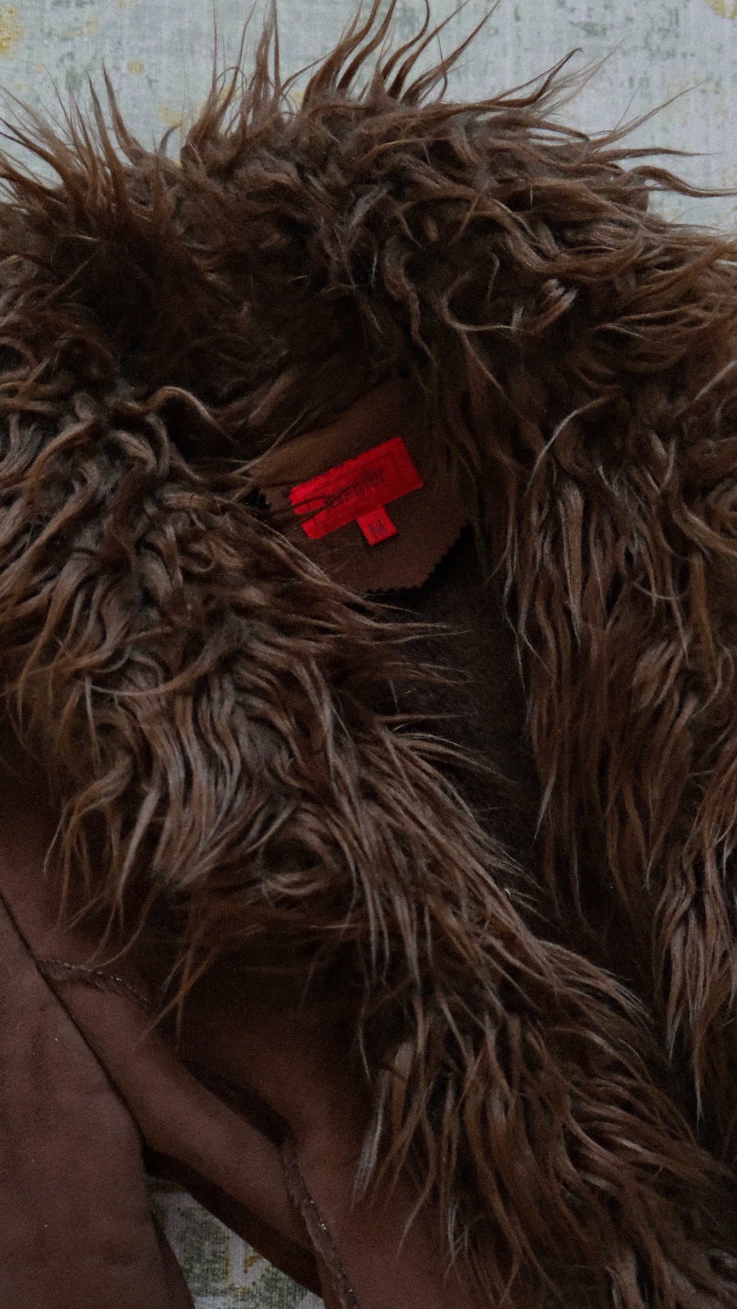 Faux Fur Chocolate jacket (S, M)