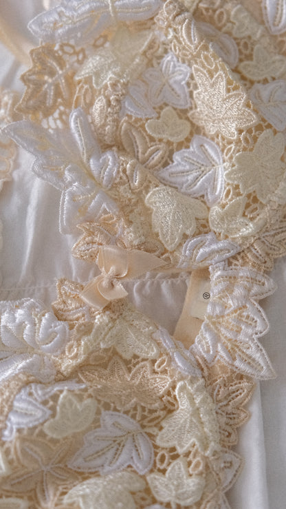 Vintage French butter yellow & ivory bra (36B/80B)